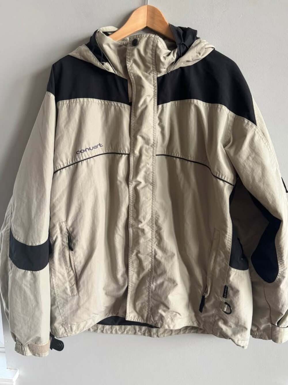 Vintage Columbia Convert Ski Snowboard Jacket Beige Black Men's L Gorpcore Y2K